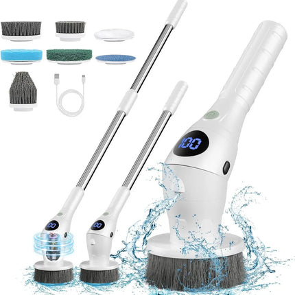 8-in-1 Multifunctional Electric Spin Cleaning Brush with LED Night Light