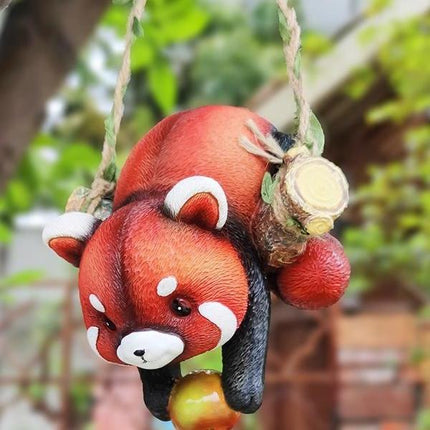 Resin Raccoon Statue Climbing Rope