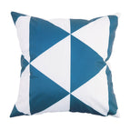 2 pièces 18x18 pouces / Blanc avec des triangles bleus