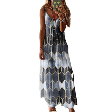 Women's Printed Casual Long Dress - Wnkrs