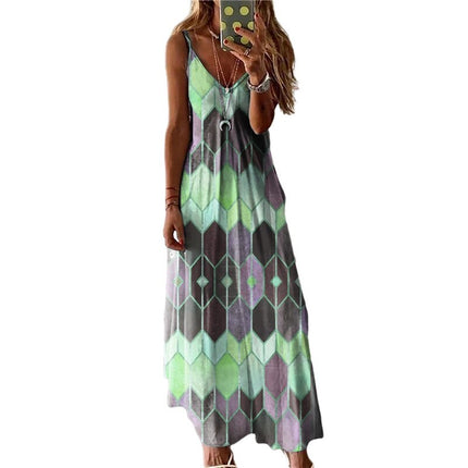 Women's Printed Casual Long Dress - Wnkrs