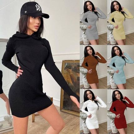 Women's Solid Color Sweater Dress - Wnkrs