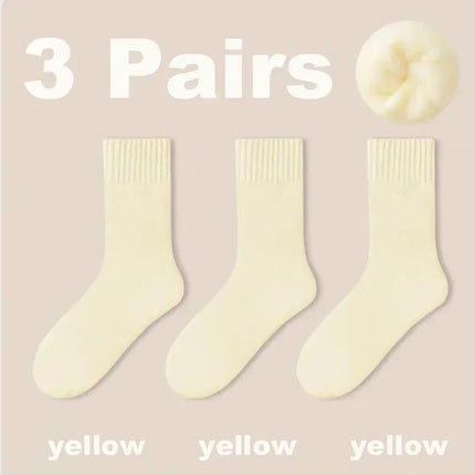 Lot de 3 paires de chaussettes confortables en laine pour femme