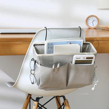 Multi-Purpose Bedside Storage Organizer: Canvas Hanging Pocket for Bedroom Essentials - Wnkrs