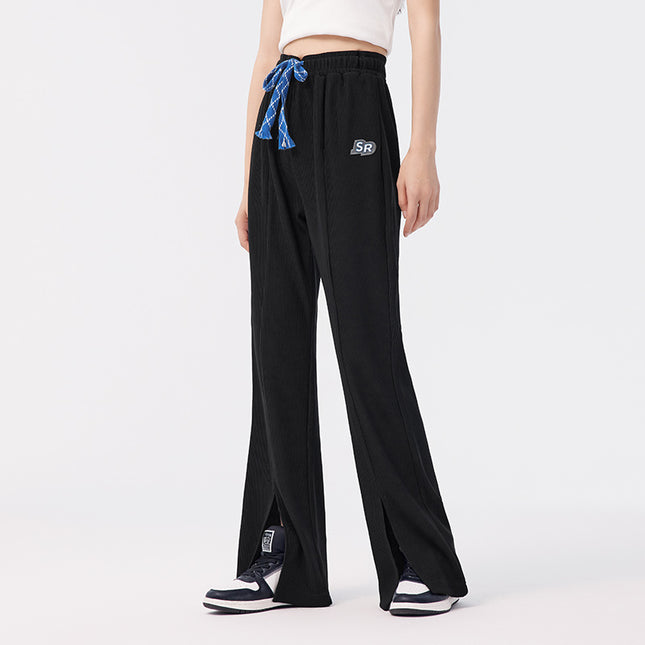 Pantalon évasé tendance fendu pour femme