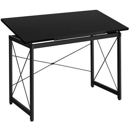 Adjustable Black Drafting Table with Tilt Surface & Sturdy Metal Frame - Wnkrs