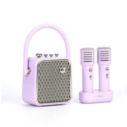 Portable Bluetooth Speaker with Dual Karaoke Microphones