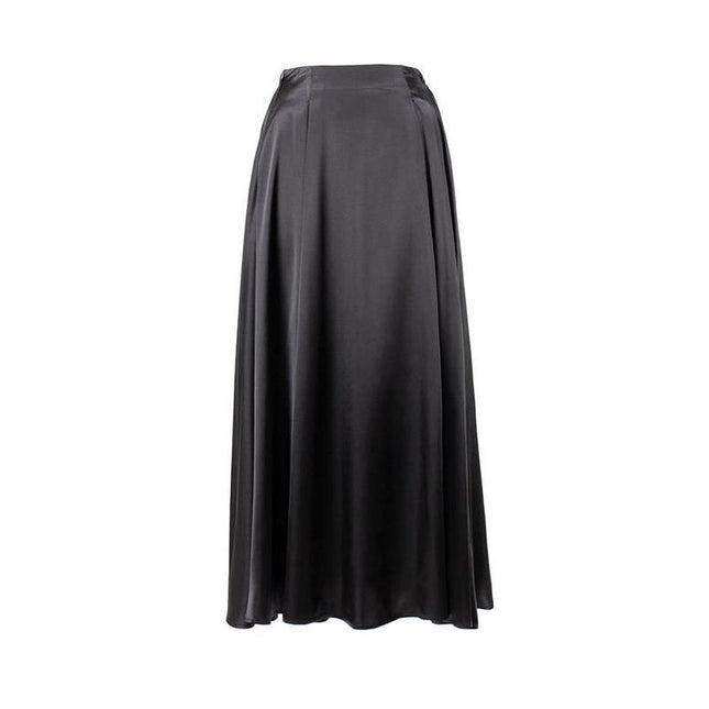 Jupe longue élégante en satin taille haute pour femme