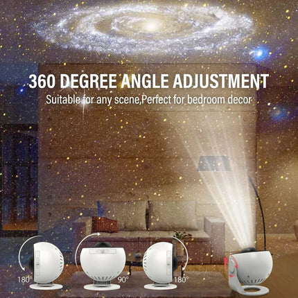 Galactic Explorer Starry Night Light Projector - 360° Rotatable Planetarium Lamp for Kids and Home Decor