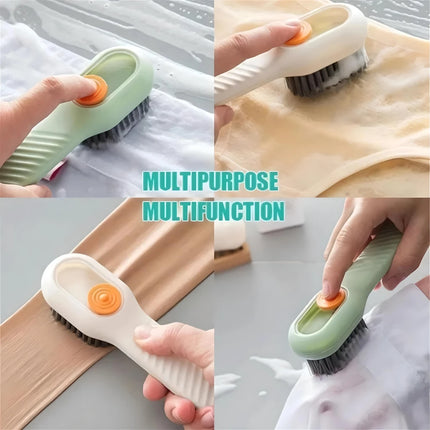 Brosse à chaussures multifonction à décharge automatique de liquide - Poils doux pour nettoyage en profondeur