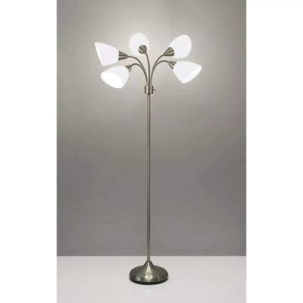 Flexible Five-Light Floor Lamp with Frosted Acrylic Shades - Wnkrs