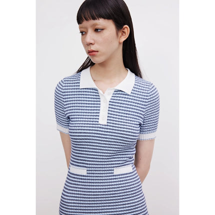 Robe à col polo à carreaux vintage