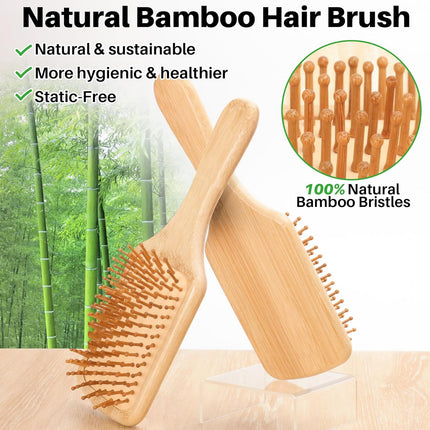 Wooden Bamboo Paddle Cushion Hair Brush