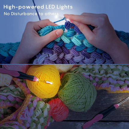 Rechargeable Light Crochet Hook With Interchangeable Head Knitting Needle Set - Wnkrs