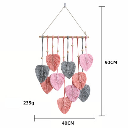 Handwoven Cotton Rope Leaf Wall Hanging Tapestry