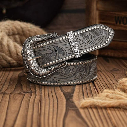 Ceinture en cuir de style cowboy occidental