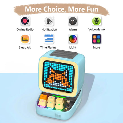 Retro Pixel Art Game Bluetooth Speaker with 16x16 LED App-Controlled Front Screen