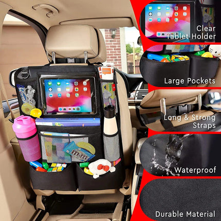 Backseat Organizer with Touchscreen Tablet Holder & Kick Mat Protector - Wnkrs