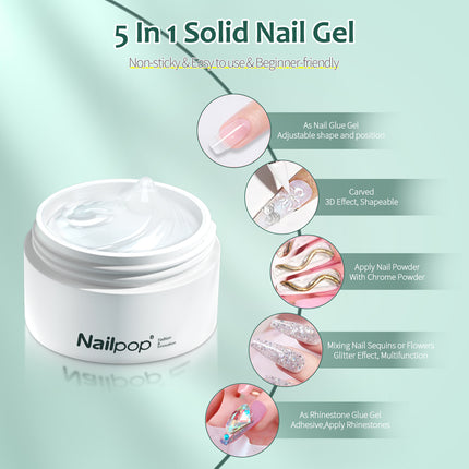 Parche de gel para uñas sólido Nailpop