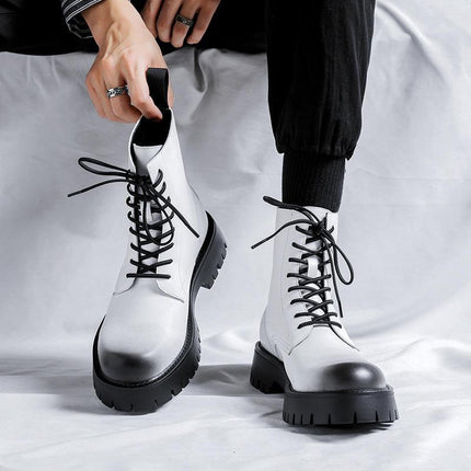 Bottines en cuir de luxe pour hommes d'automne