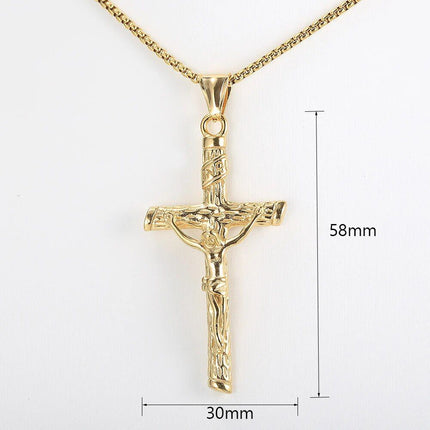 Gold & Silver Crucifix Charm Necklace - Wnkrs