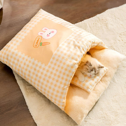 Lit douillet en peluche pour chat et chien