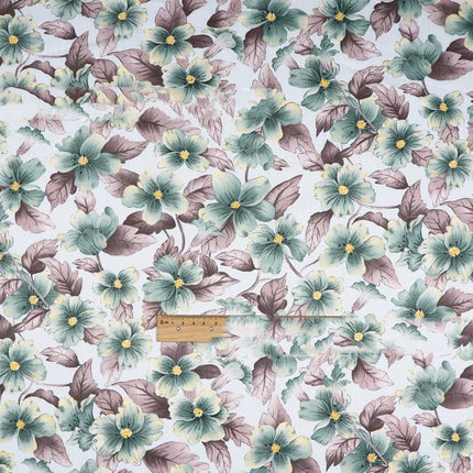 Plant Flowers Small Clear Floral Cotton Fabric - Wnkrs