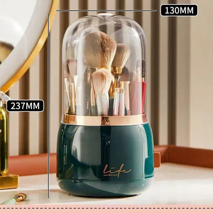 360° Rotating Cosmetic Brush Holder - Portable & Clear Makeup Organizer - Wnkrs