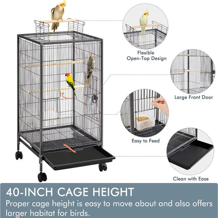 Cage à oiseaux en fer forgé de 40 pouces