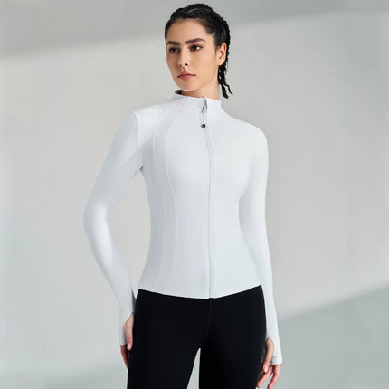 Veste de course entièrement zippée pour femme - Vêtements de sport extensibles à manches longues