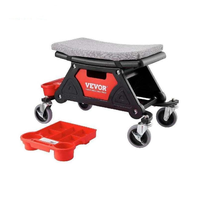 Heavy-Duty Rolling Mechanic Seat with Tool Storage and Wheels - Wnkrs
