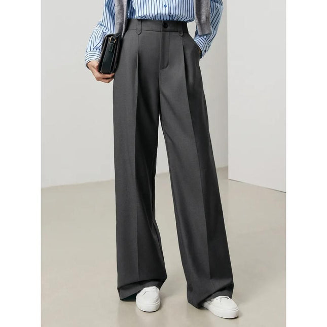 Pantalon large taille haute pour femme