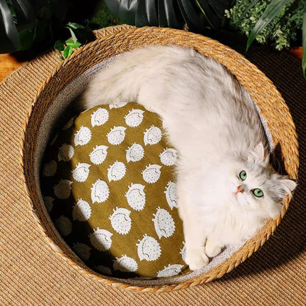 Handwoven Rattan Cat Bed - Wnkrs