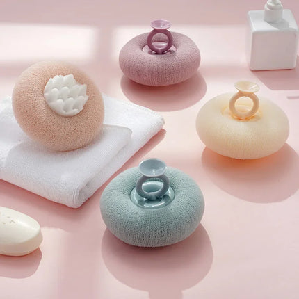 Flower Pattern Suction Cup Bath Sponge