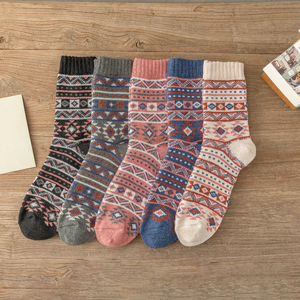 Lot de 5 paires de chaussettes unisexes épaisses et chaudes