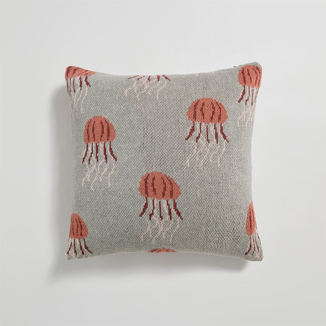 Housse de coussin en coton tricoté à motif de méduses élégantes