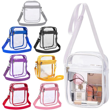 Sac à bandoulière en PVC transparent pour femme, approuvé pour le stade