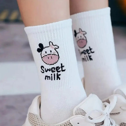 5 pares de calcetines tobilleros para mujer con bonitos dibujos animados