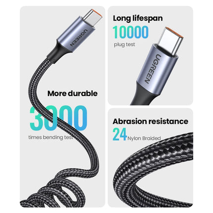 Cable de carga rápida telescópico USB tipo C de 100 W para Huawei y Xiaomi