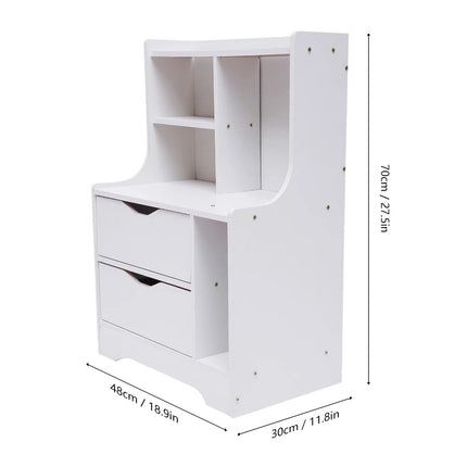 Modern Minimalist Nightstand with Dual Storage Drawers and Shelf - Wnkrs