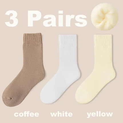 Lot de 3 paires de chaussettes confortables en laine pour femme