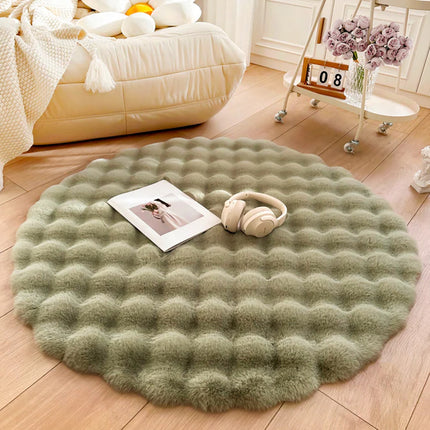 Tapis de sol rond en peluche nordique