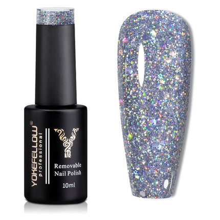 Esmalte de uñas en gel con purpurina reflectante de 10 ml