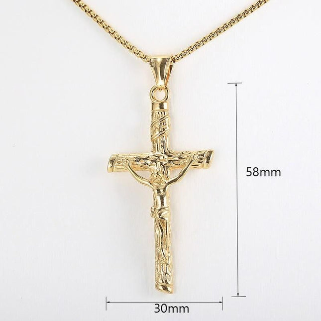 Gold & Silver Crucifix Charm Necklace - Wnkrs