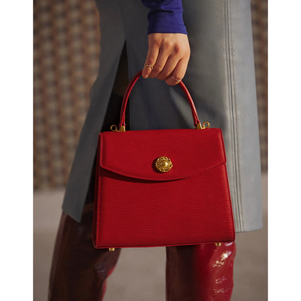 Sac à main à bandoulière en cuir fendu rétro tendance pour femme