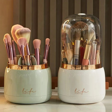 360° Rotating Cosmetic Brush Holder - Portable & Clear Makeup Organizer - Wnkrs