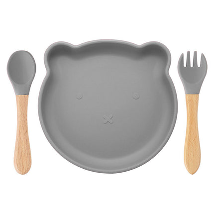 Food Supplement Tableware Set Silicone Spork Baby Products Bear Silicone Tableware - Wnkrs