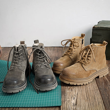 Bottines en cuir vintage pour hommes