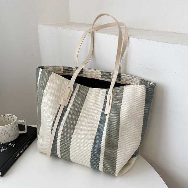 Sac fourre-tout en toile rayée