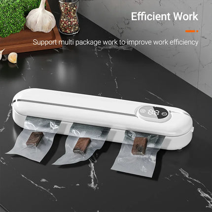 Compact Kitchen Vacuum Sealer with 10 Storage Bags